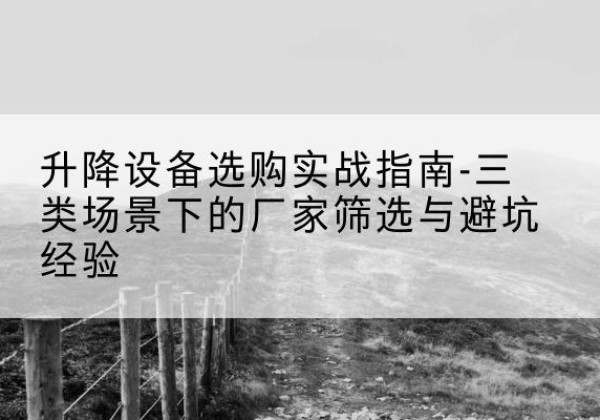 吴桥移动式升降机厂家推荐-升降设备选购实战指南-三类场景下的厂家筛选与避坑经验